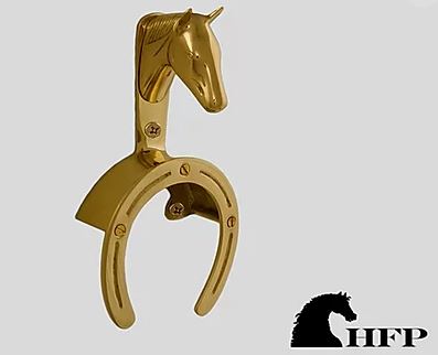 Brass Horsehead Hook with Two Hooks – Oak Manor Saddlery