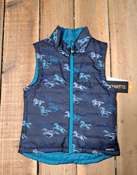 Kerrits Child Pony Tracks Reversible Quilted Riding Vest CLEARANCE