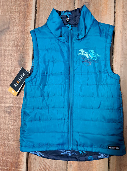 Kerrits Child Pony Tracks Reversible Quilted Riding Vest CLEARANCE